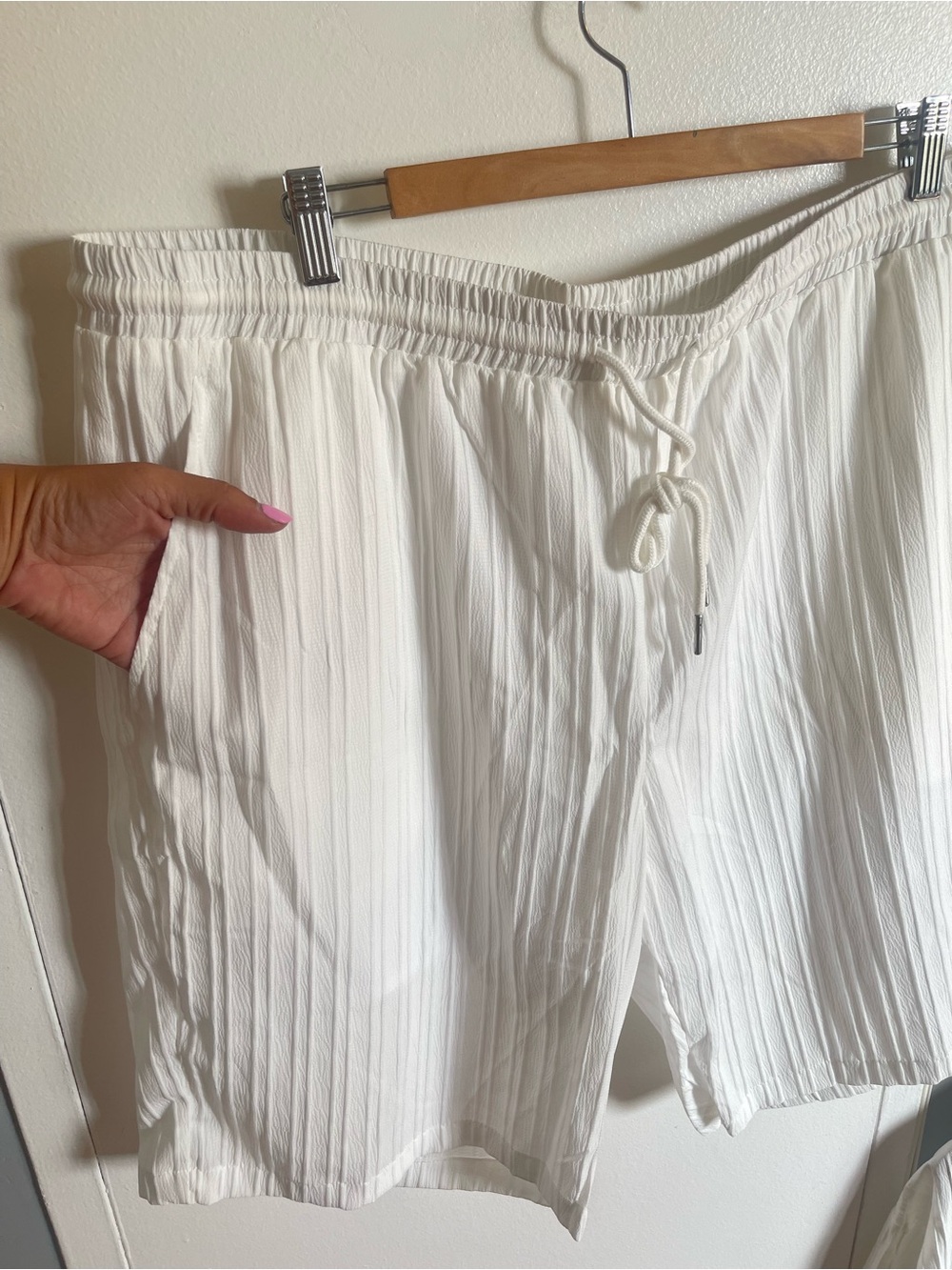 New Mens White Summer 2 Piece Set Short Sleeve Button-Up Top and Shorts Size 3xl - Picture 8 of 11
